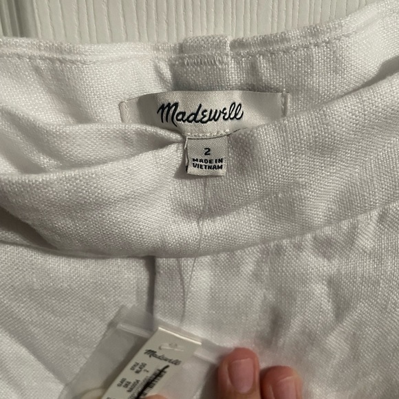 Madewell The Harlow Wide-Leg Pant in 100% Linen, color white, size 2. - Picture 9 of 12